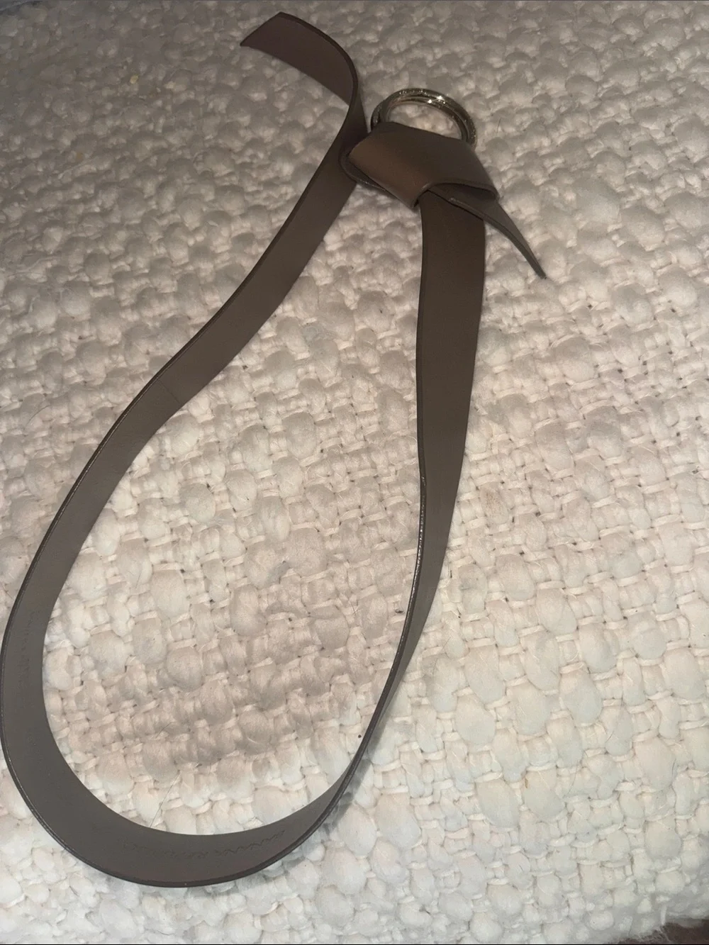 Banana Republic Olive  Leather Knot Belt with Gold Rings